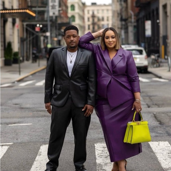 Eloquii Faux Leather Asym Blazer - Picture 3 of 16